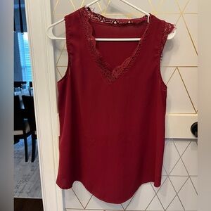 Maroon sleeveless dressy top NO TAG